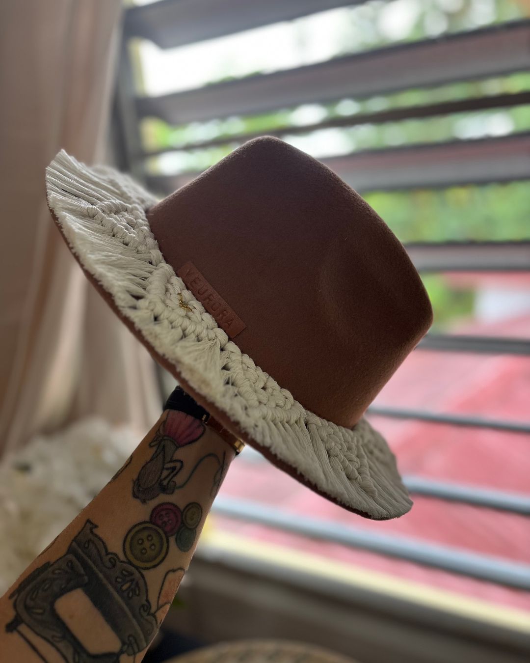 Sombrero Fedora - Cover Up en Macramé Hecho a Mano