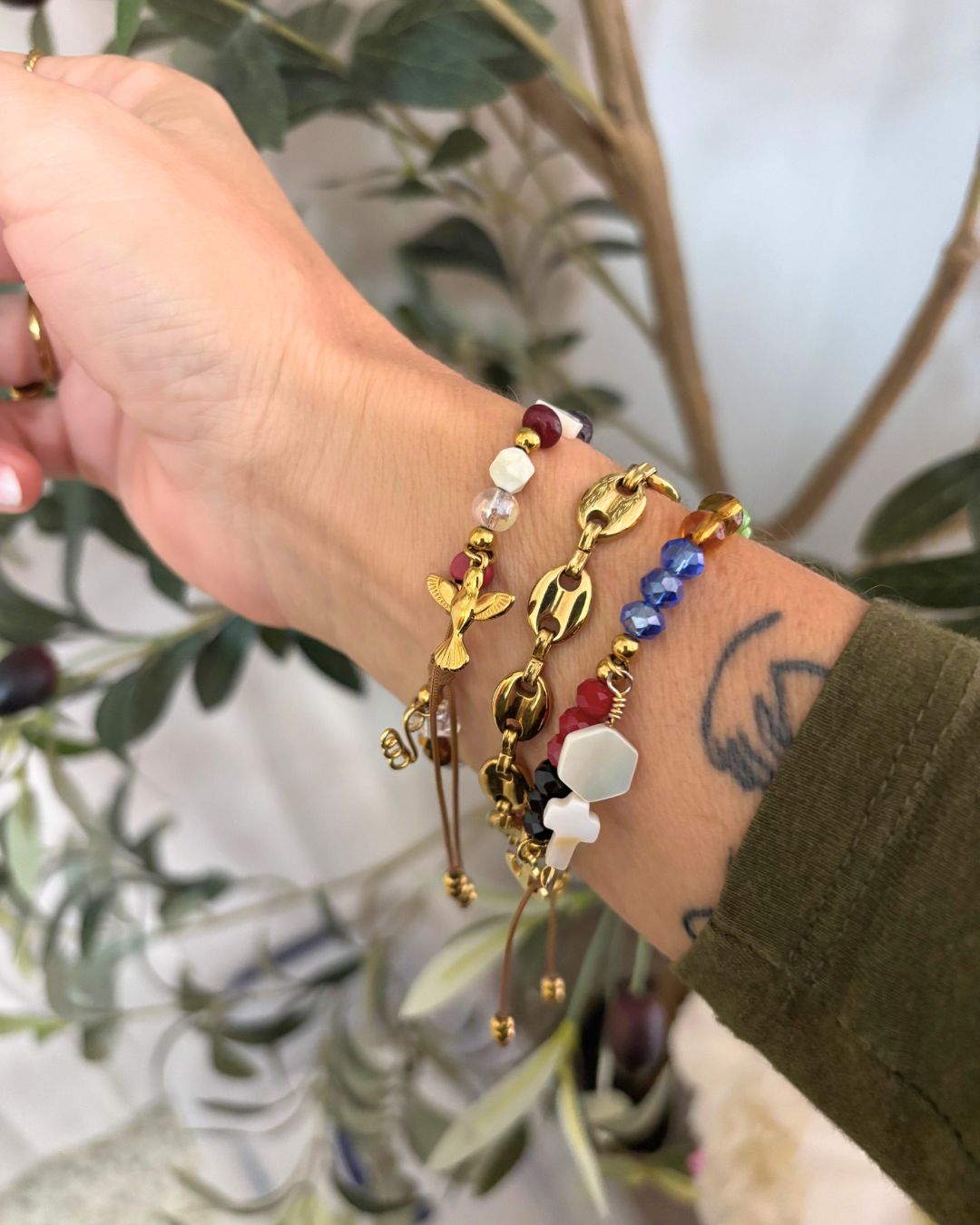 Bundle Pulseras de Fe: Historia de Jesús + Padre Nuestro + REGALO de un Rosario Bendecido