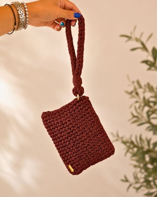 Ana - Cartera para la muñeca Wrist & Clutch Purse Color Marrón