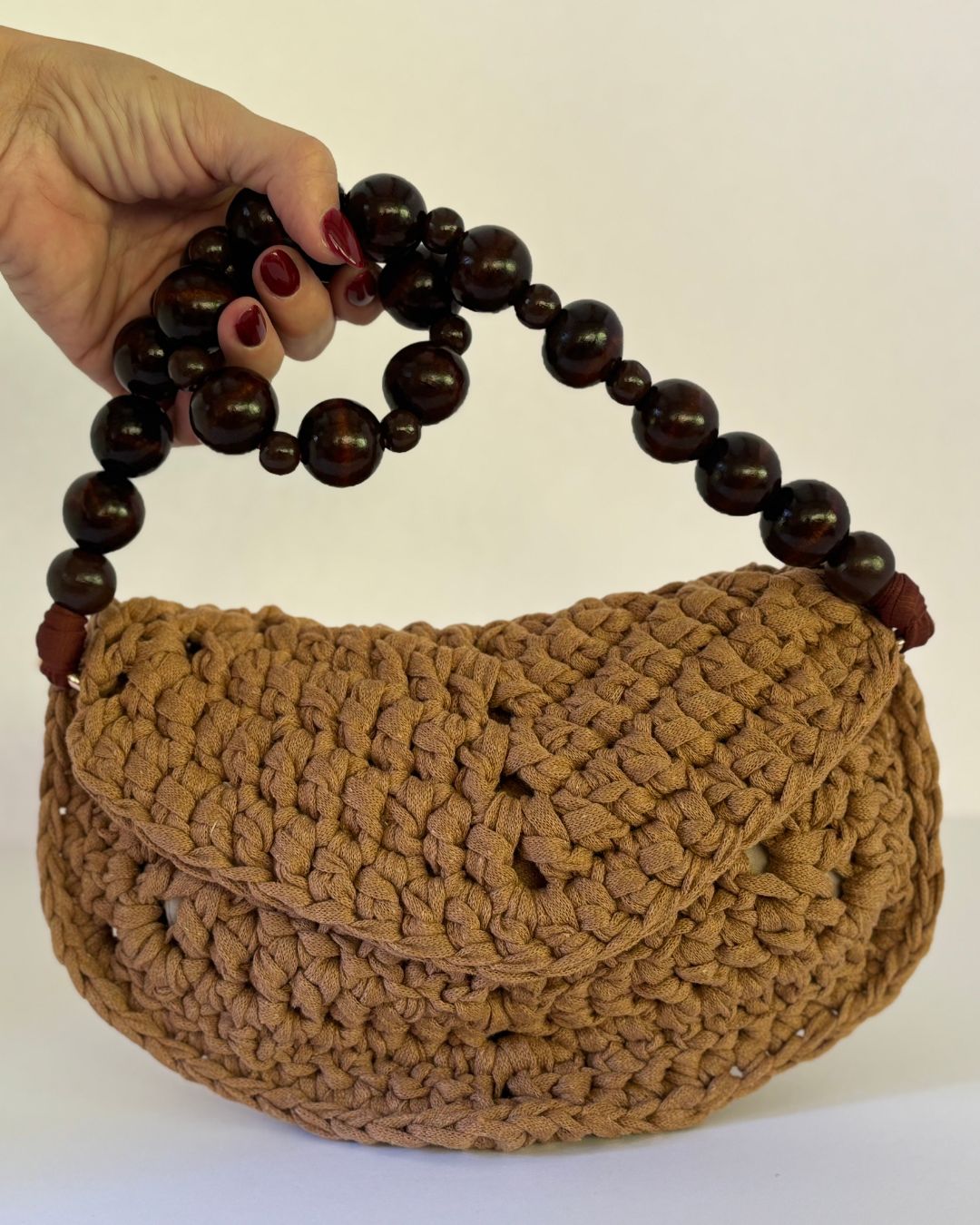 Cartera Leonor: Pieza 2 en 1 Crossbody + Clutch Hecho a Mano con Mango en Madera