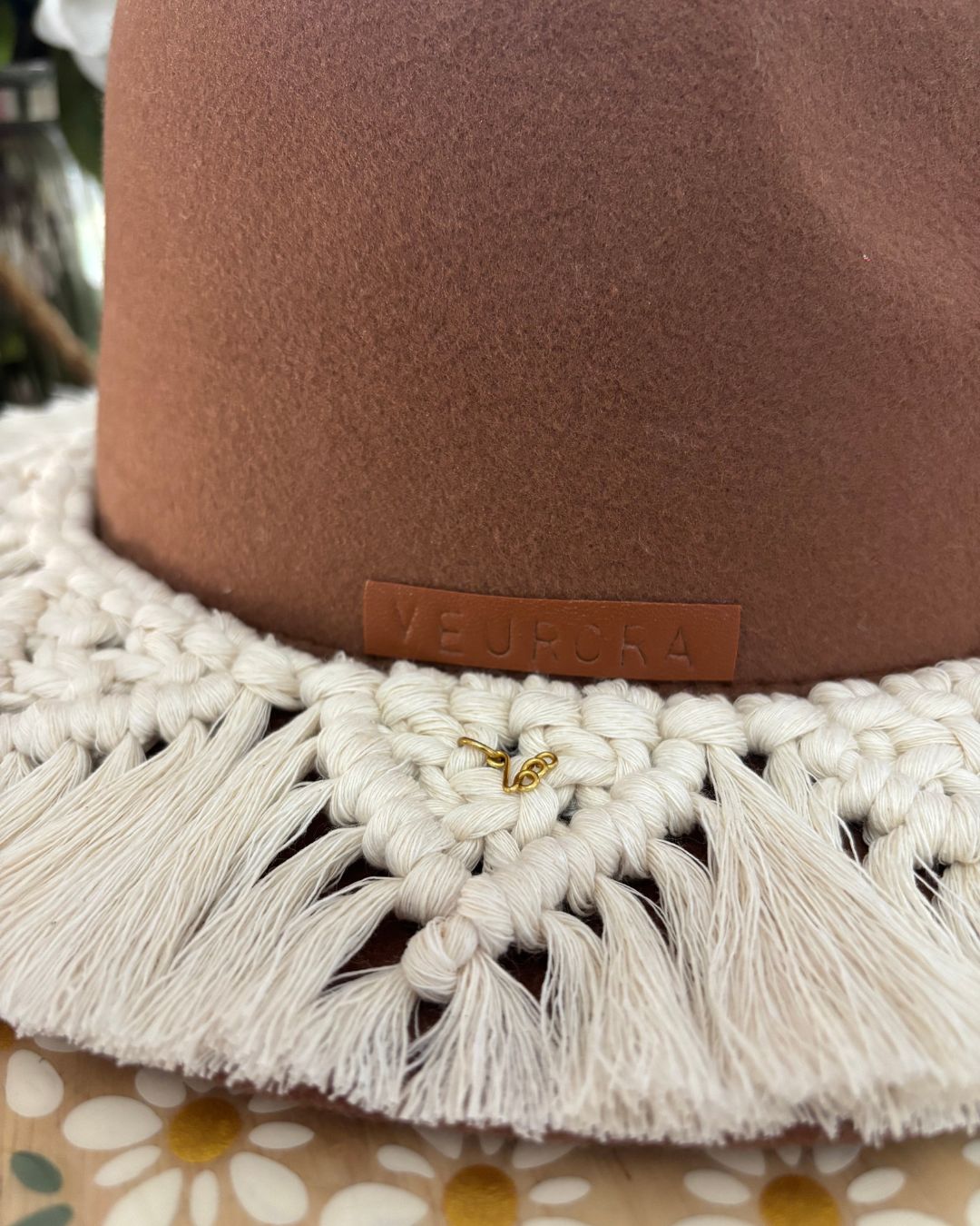 Sombrero Fedora - Cover Up en Macramé Hecho a Mano