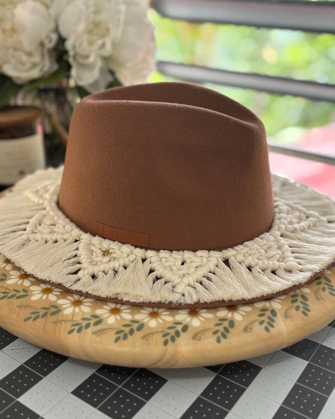 Sombrero Fedora - Cover Up en Macramé Hecho a Mano