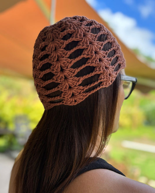 Cata Mauve Mesh Hat: Gorro en Tendencia en Crochet