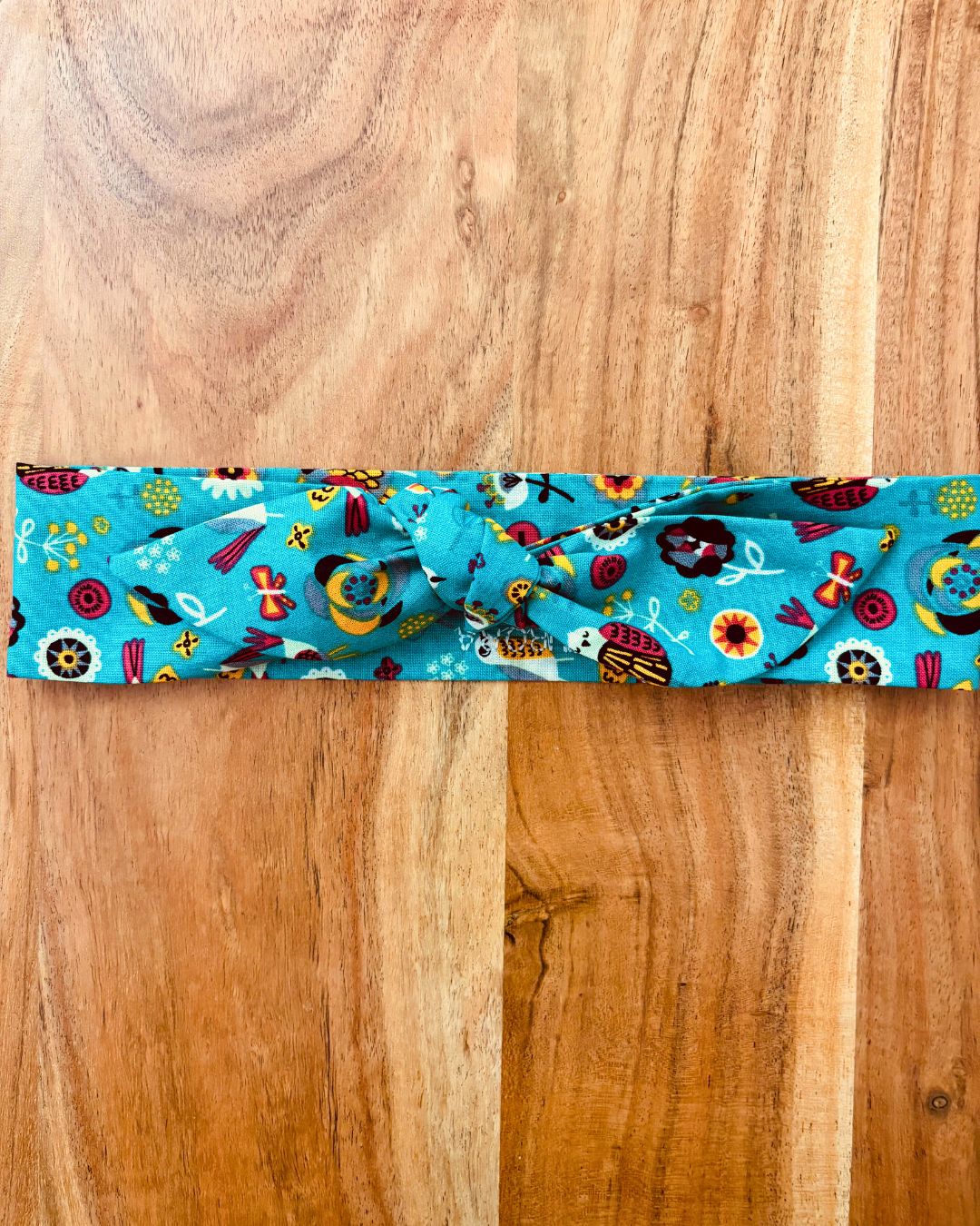 Headband Regular 35" x 2 1/4": Pajaritos Azul Turquesa Atta