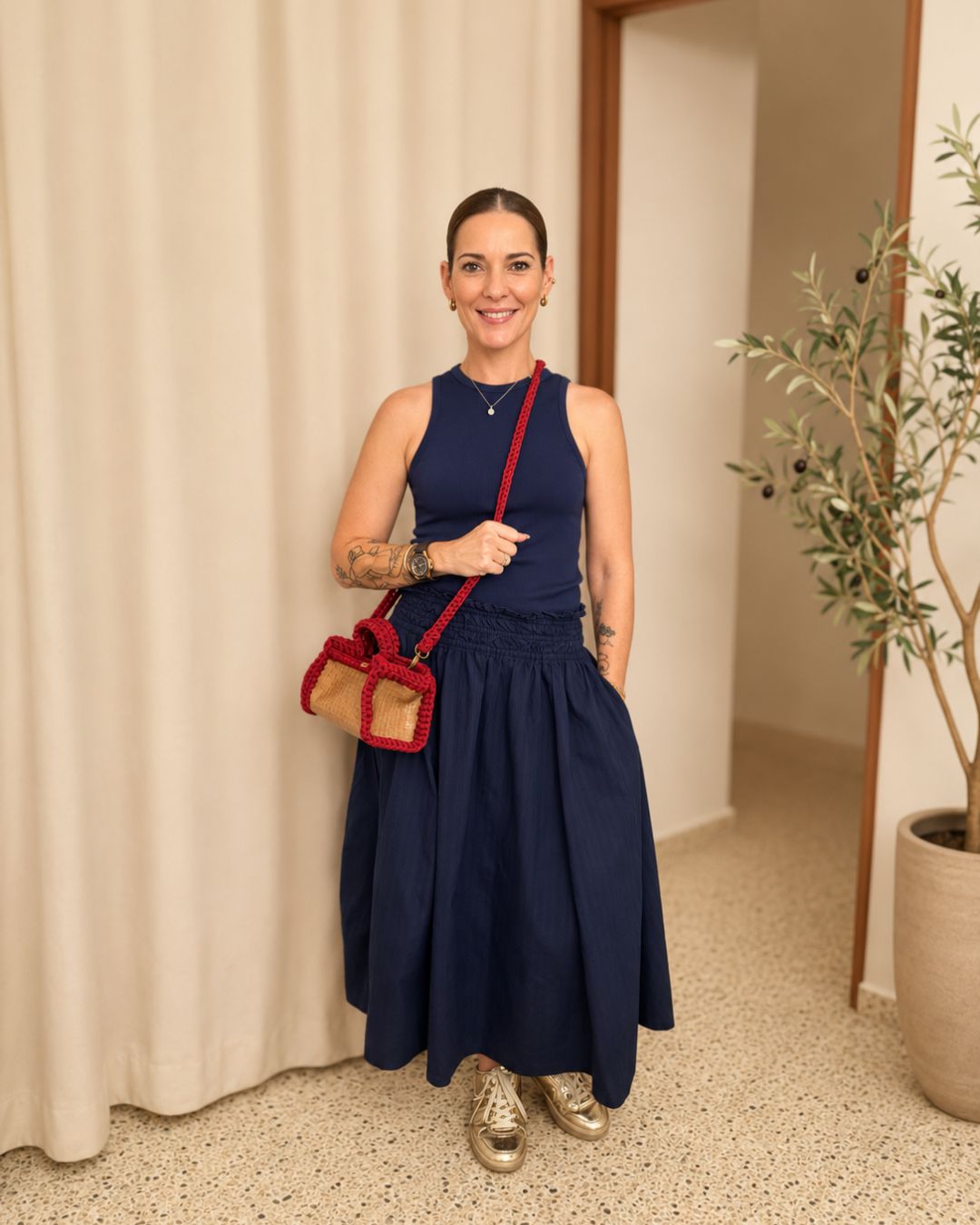 PRE ORDEN - Elena Grande Cereza: Vinyl and Crochet Bag 3 en 1 Cross Body, Clutch and Shoulder