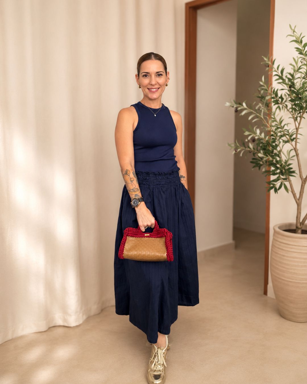 PRE ORDEN - Elena Grande Cereza: Vinyl and Crochet Bag 3 en 1 Cross Body, Clutch and Shoulder