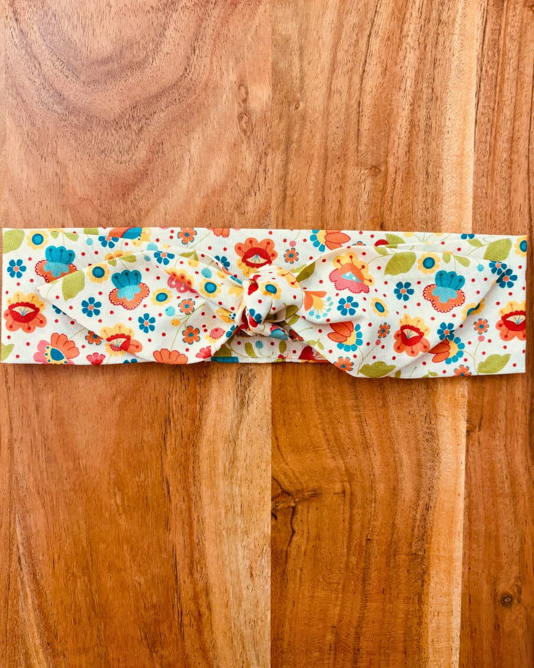 Headband Regular 34 1/2" x 2 1/2": Flores Verdes, Rosas y Azules Atta