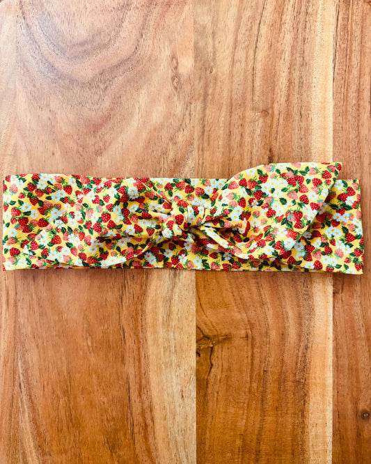 Headband Regular 34 1/2" x 2 1/2": Strawberry Base Amarilla Atta