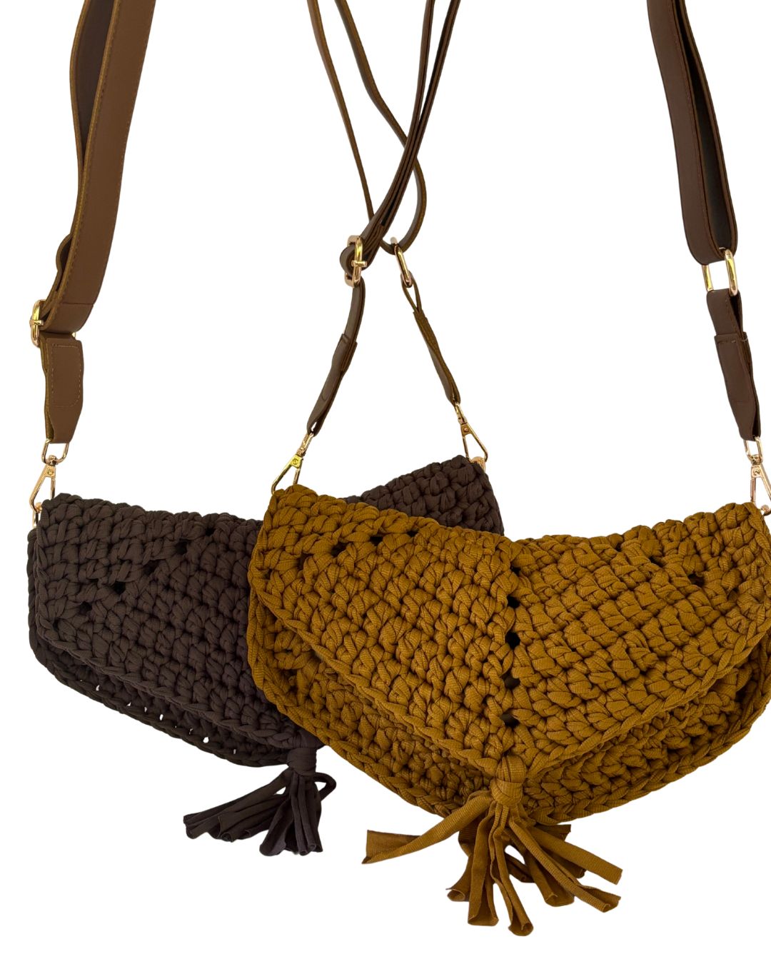 Cartera Colette COLOR MOSTAZA: Pieza 2 en 1 Crossbody + Clutch Hecho a Mano