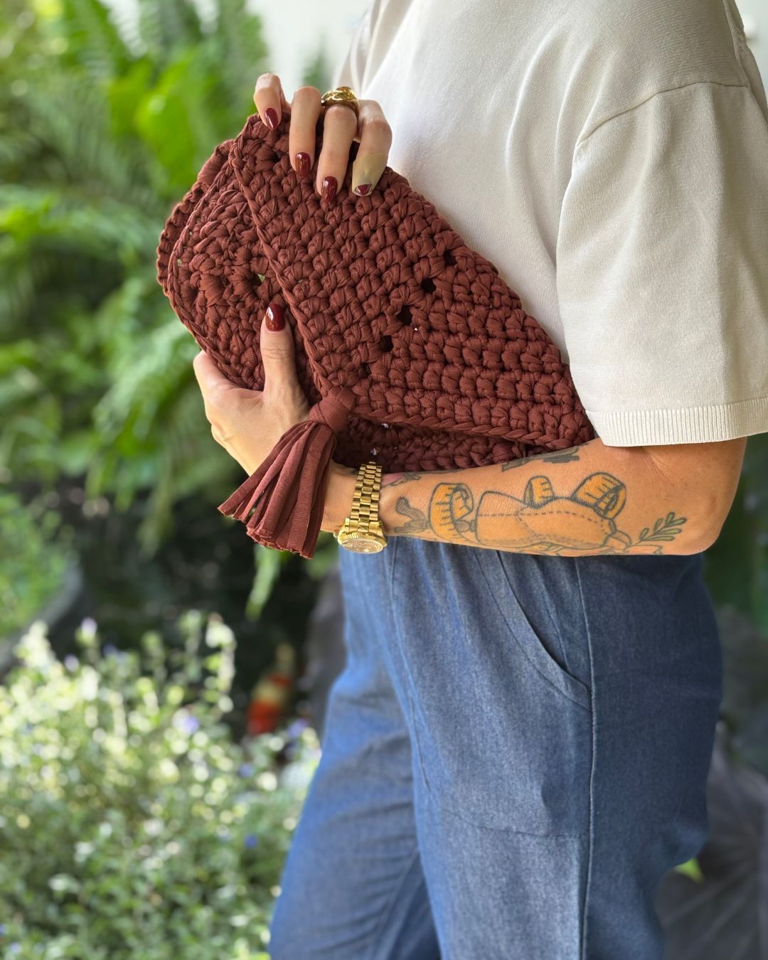 Cartera Colette: Clutch + Wrist Purse Marrón