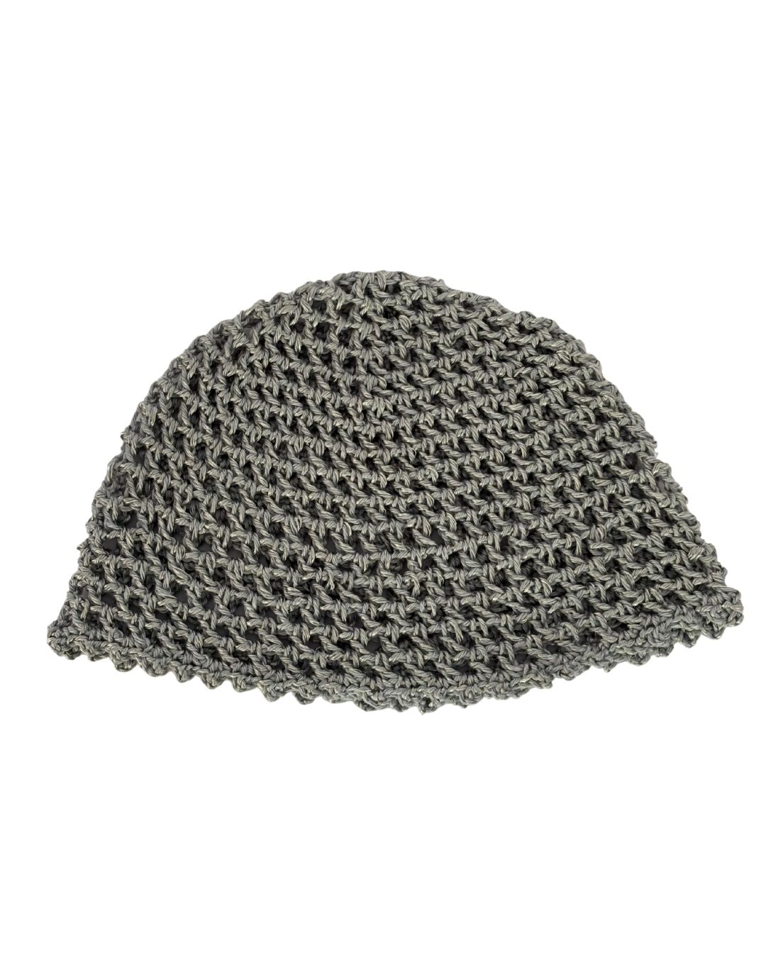 Renatta Gray Mesh Hat: Gorro Gris en Tendencia en Crochet