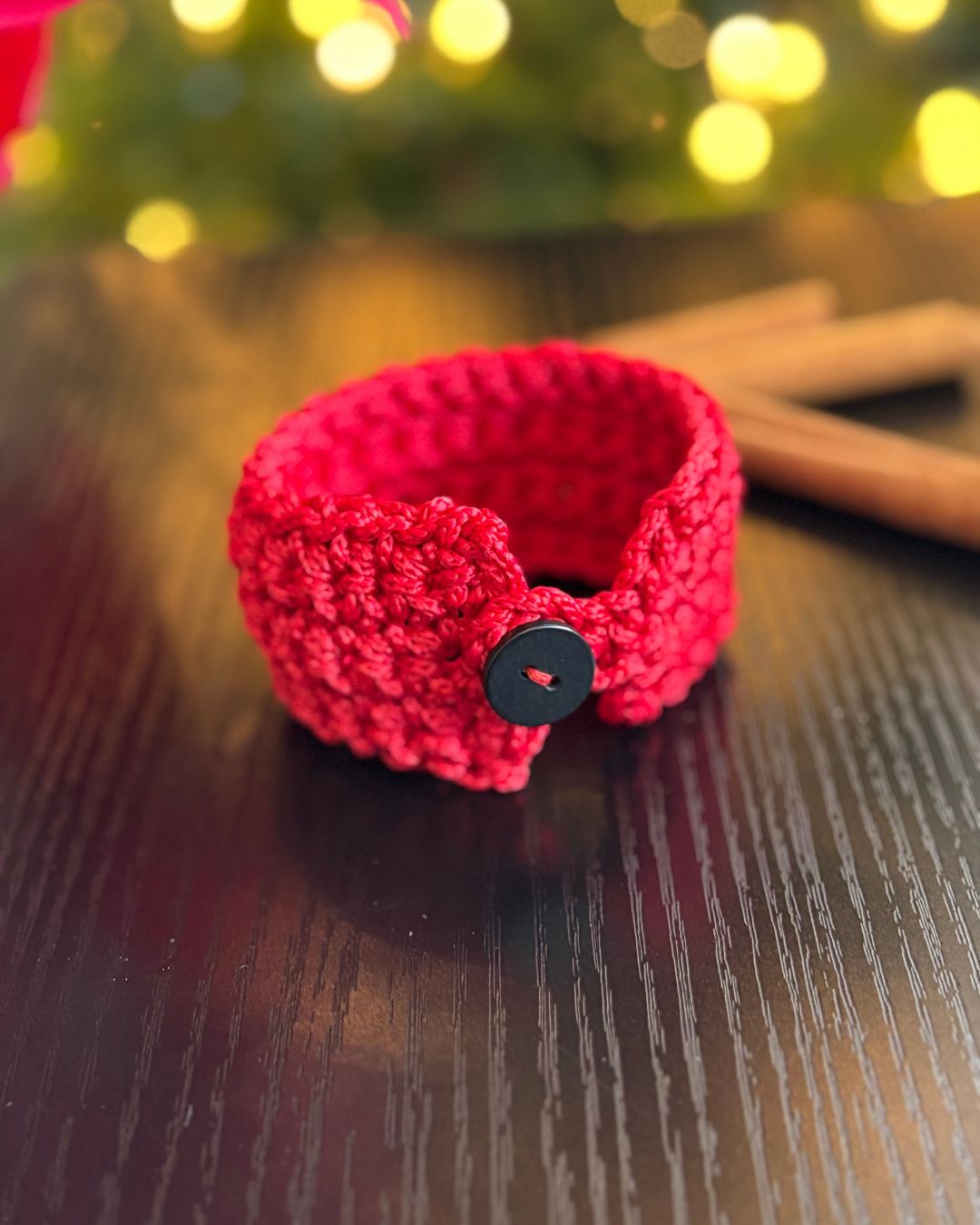 Brazalete Gracia Color Rojo - Polyester Pulsera Tejida Hecha a Mano