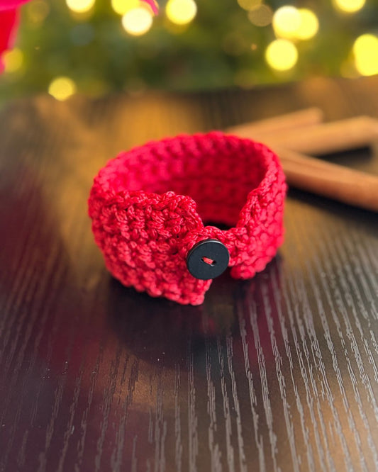 Brazalete Gracia Color Rojo - Polyester Pulsera Tejida Hecha a Mano