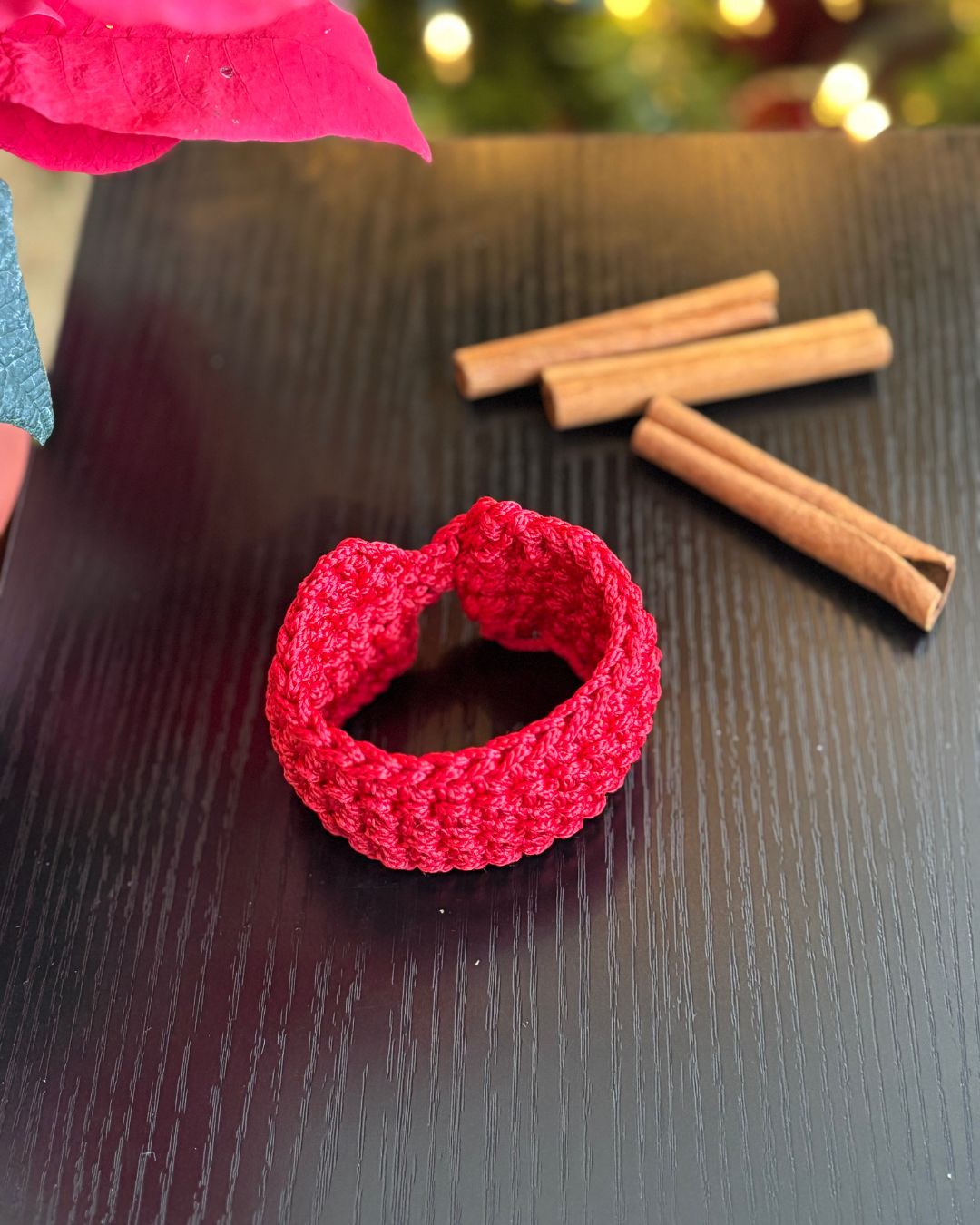 Brazalete Gracia Color Rojo - Polyester Pulsera Tejida Hecha a Mano