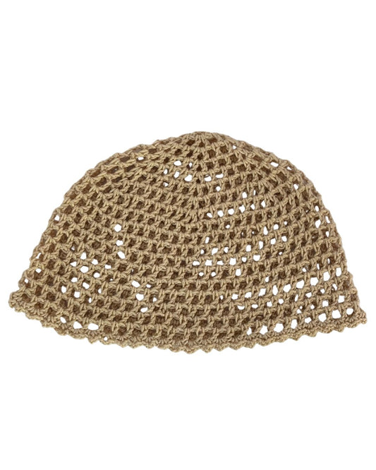 Renatta Cream Mesh Hat: Gorro Crema en Tendencia en Crochet