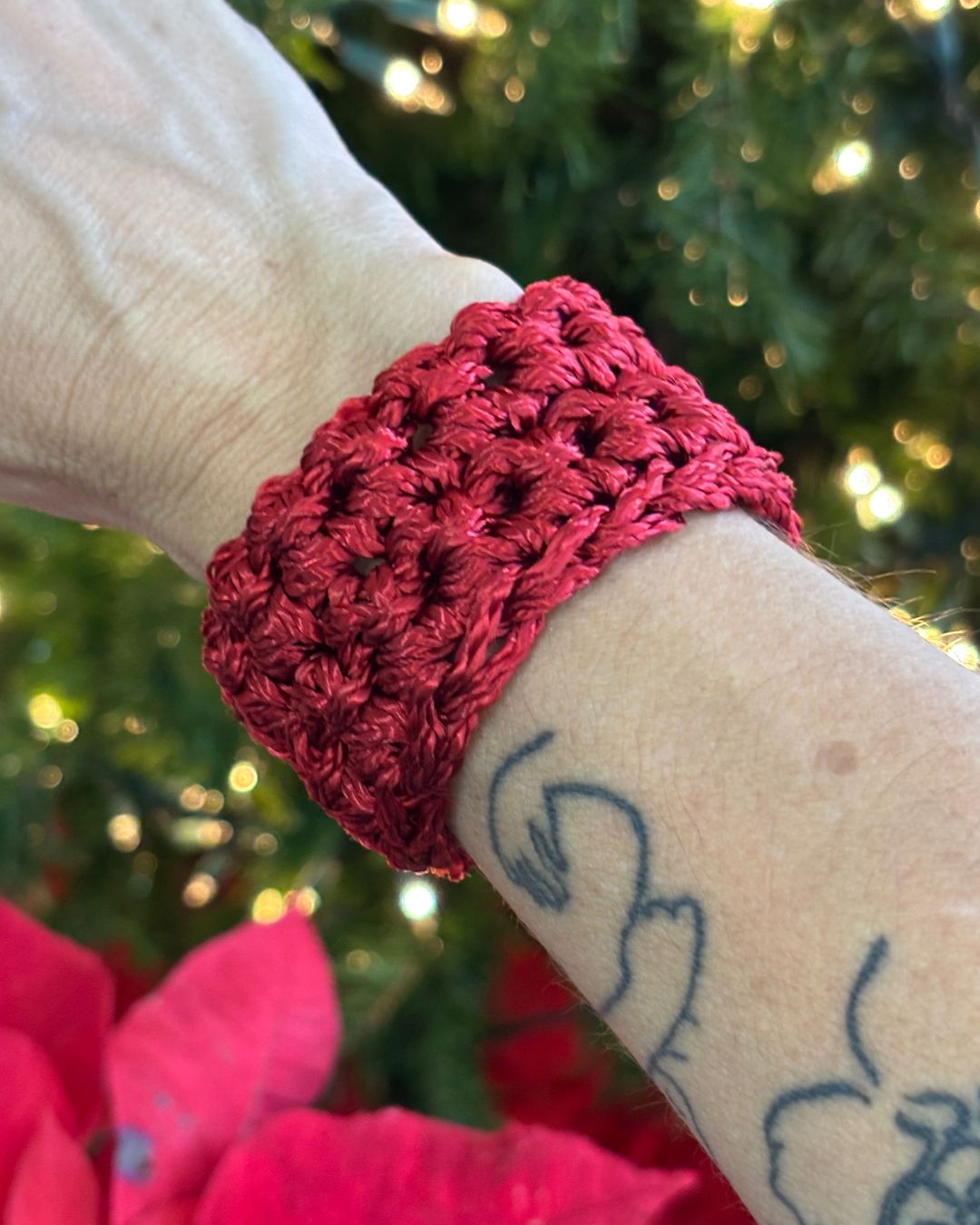 Brazalete Gracia Color Burgundy - Nylon Pulsera Tejida Hecha a Mano