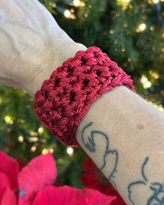 Brazalete Gracia Color Burgundy - Nylon Pulsera Tejida Hecha a Mano