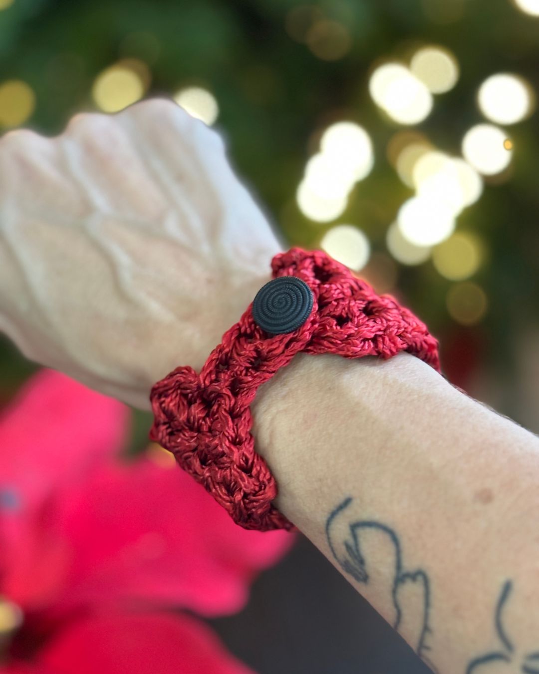 Brazalete Gracia Color Burgundy - Nylon Pulsera Tejida Hecha a Mano