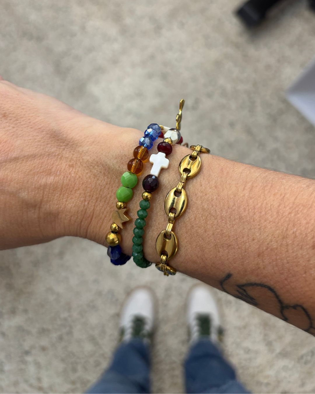 Bundle Pulseras de Fe: Historia de Jesús + Padre Nuestro + REGALO de un Rosario Bendecido