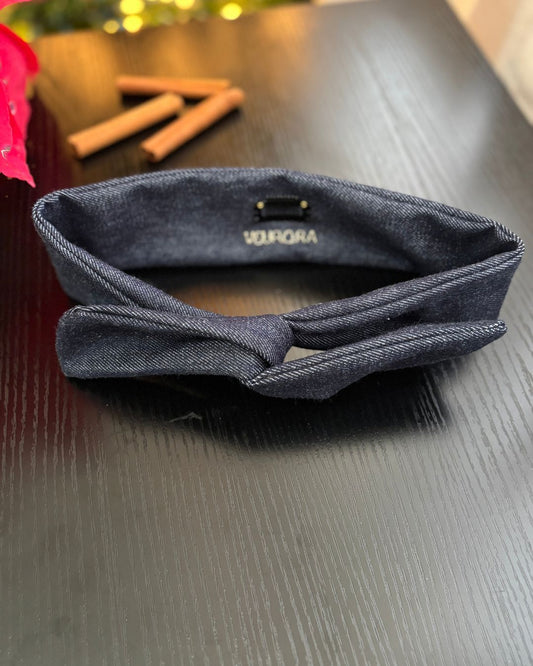 PRE ORDEN: Rita Wire Headband Color Azul Mahón – Bandana Artesanal con Alambre y Hair Clips Antideslizantes | Veurora