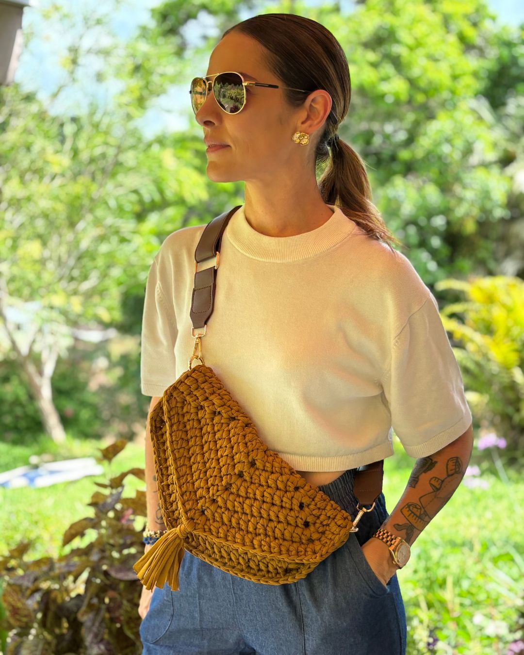 Cartera Colette COLOR NEGRO: Pieza 2 en 1 Crossbody + Clutch Hecho a Mano