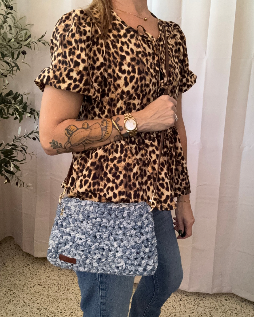 PRE-ORDEN Catalina 2 en 1 Denim Reciclado Crossbody Bag + Clutch Purse