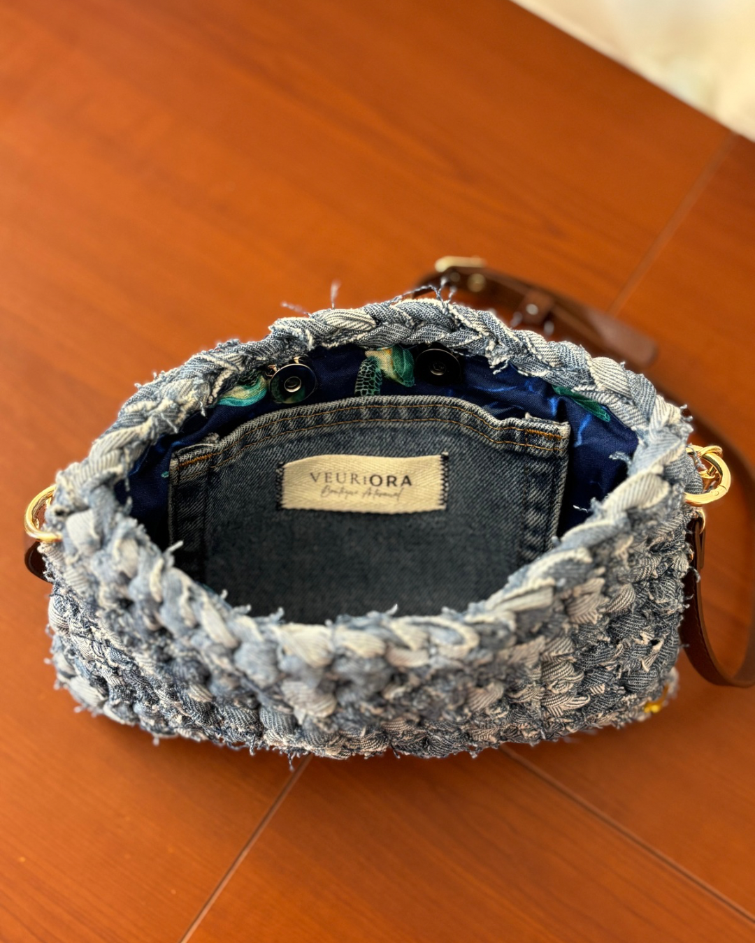 PRE-ORDEN Catalina 2 en 1 Denim Reciclado Crossbody Bag + Clutch Purse