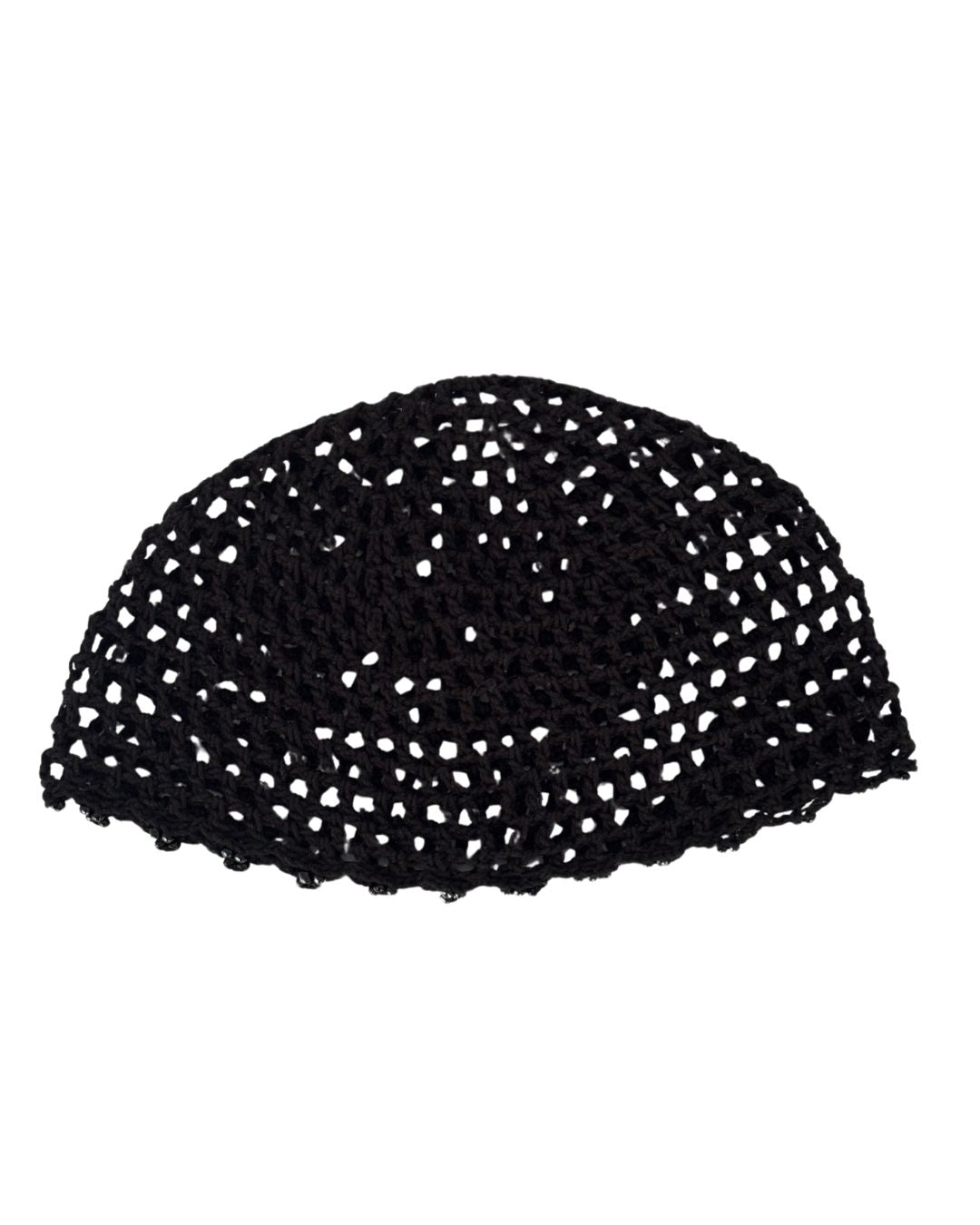 Renatta Black Pearl Mesh Hat: Gorro Negro con Perlas de Imitación en Tendencia en Crochet