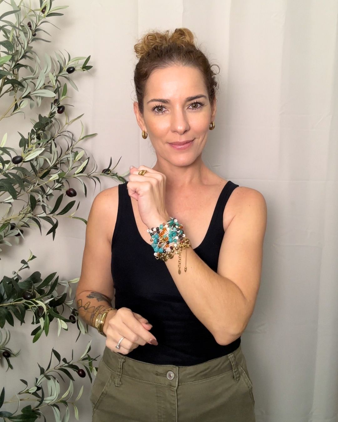 Collar Rut: Mil Formas (Tonos: Turquesa, Crema, Caramelo, Marrones & Hilo: Crema) -  Tejido a Mano en Crochet con Piedras, Cristales y Semipreciosas