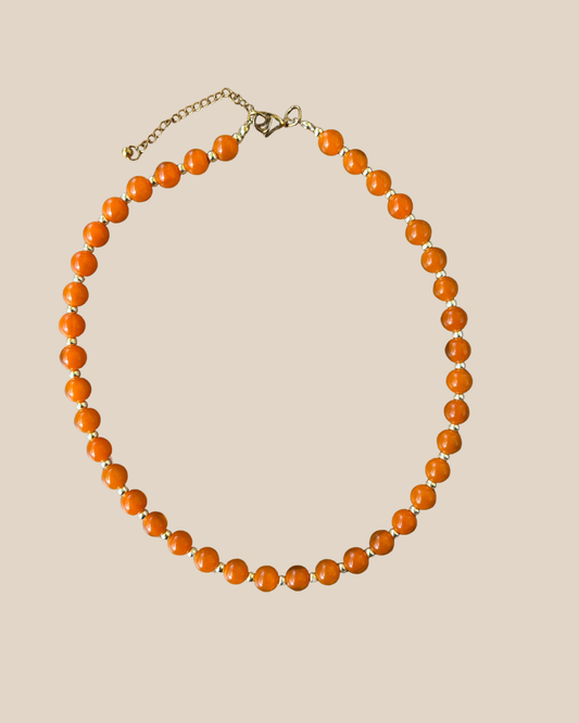 Ave Necklace: Anaranjado con Balines